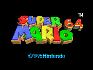 Super Mario 64 title screen for Nintendo 64